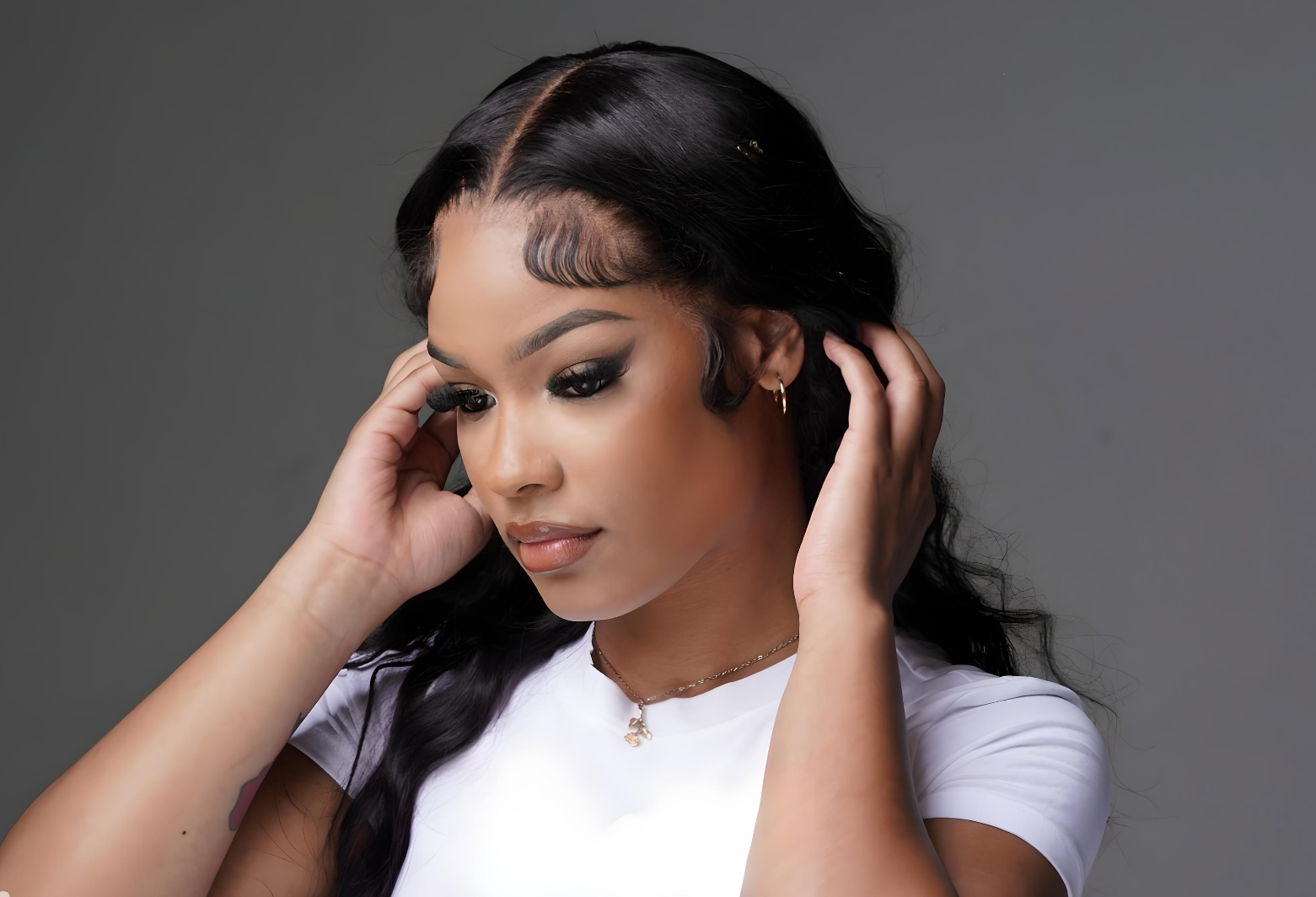 13x6 HD Lace Frontal Wig Natural Black 200% Density Full Frontal Wig