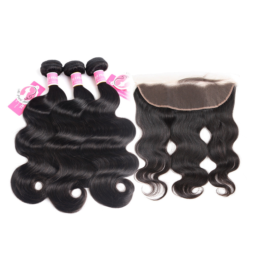 Hair 3 Bundles Brazilian Body Wave with 13X4 Lace Frontal