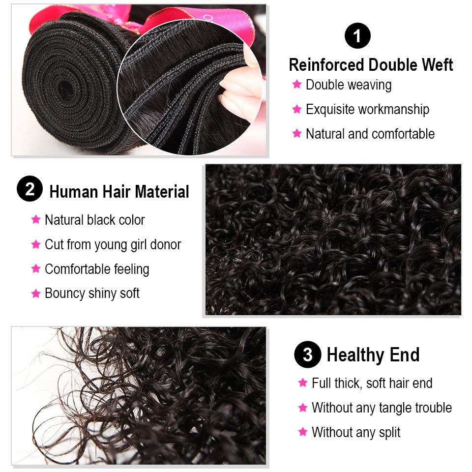 Kinky Curly Brazilian Virgin Hair 4 Bundles/Packet