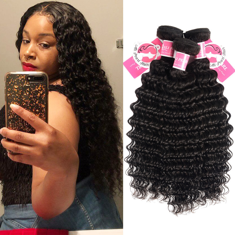 Deep Wave Brazilian Human Hair 3 Bundles Virgin Hair
