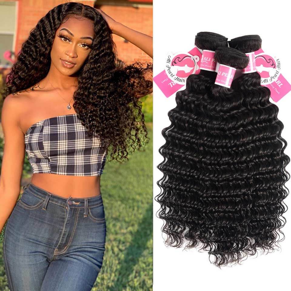 Deep Wave Brazilian Human Hair 3 Bundles Virgin Hair