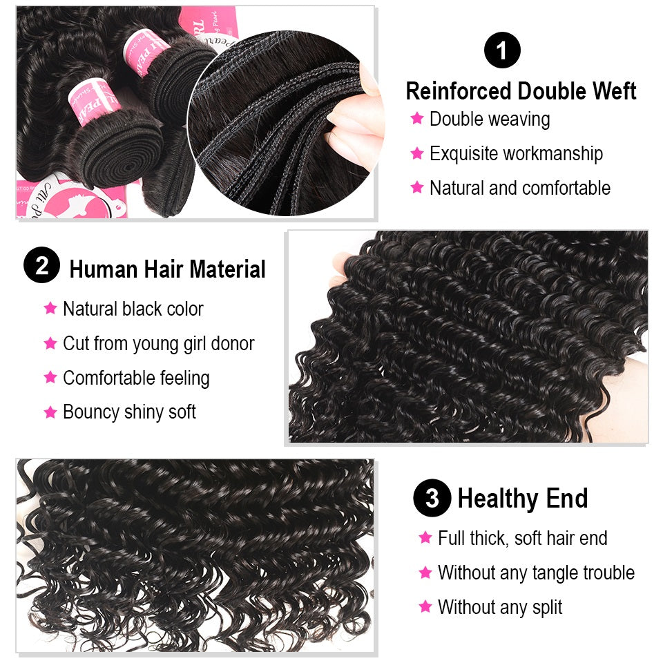 Brazilian Virgin Hair Deep Wave 1 Bundle/Lot
