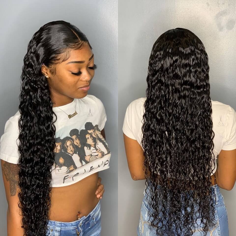 Brazilian Hair 3 Bundles Deep Wave with 13X4 Frontal