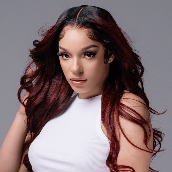 HD #99J Burgundy / Black Roots 13X6 Lace Frontal Wig 200% Density