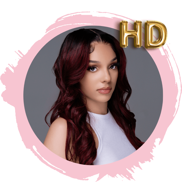 HD #99J Burgundy / Black Roots 13X6 Lace Frontal Wig 200% Density