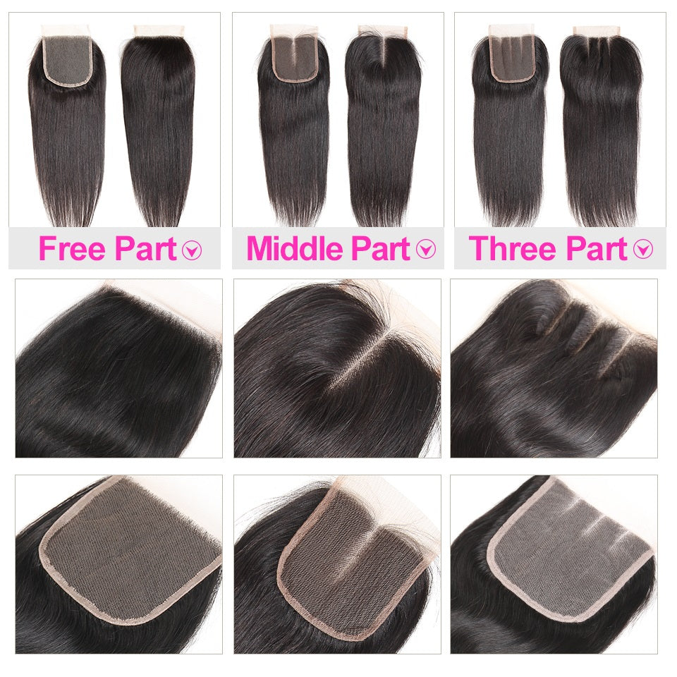 Brazilian Hair 4pcs Straight with 4*4 Lace Closure