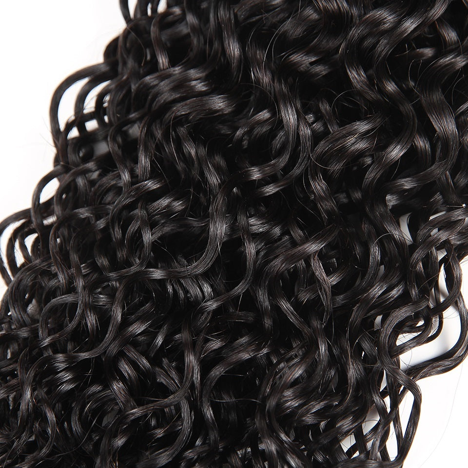 Brazilian Hair 3 Bundles Natural Wave With 4*4 Lace Closure