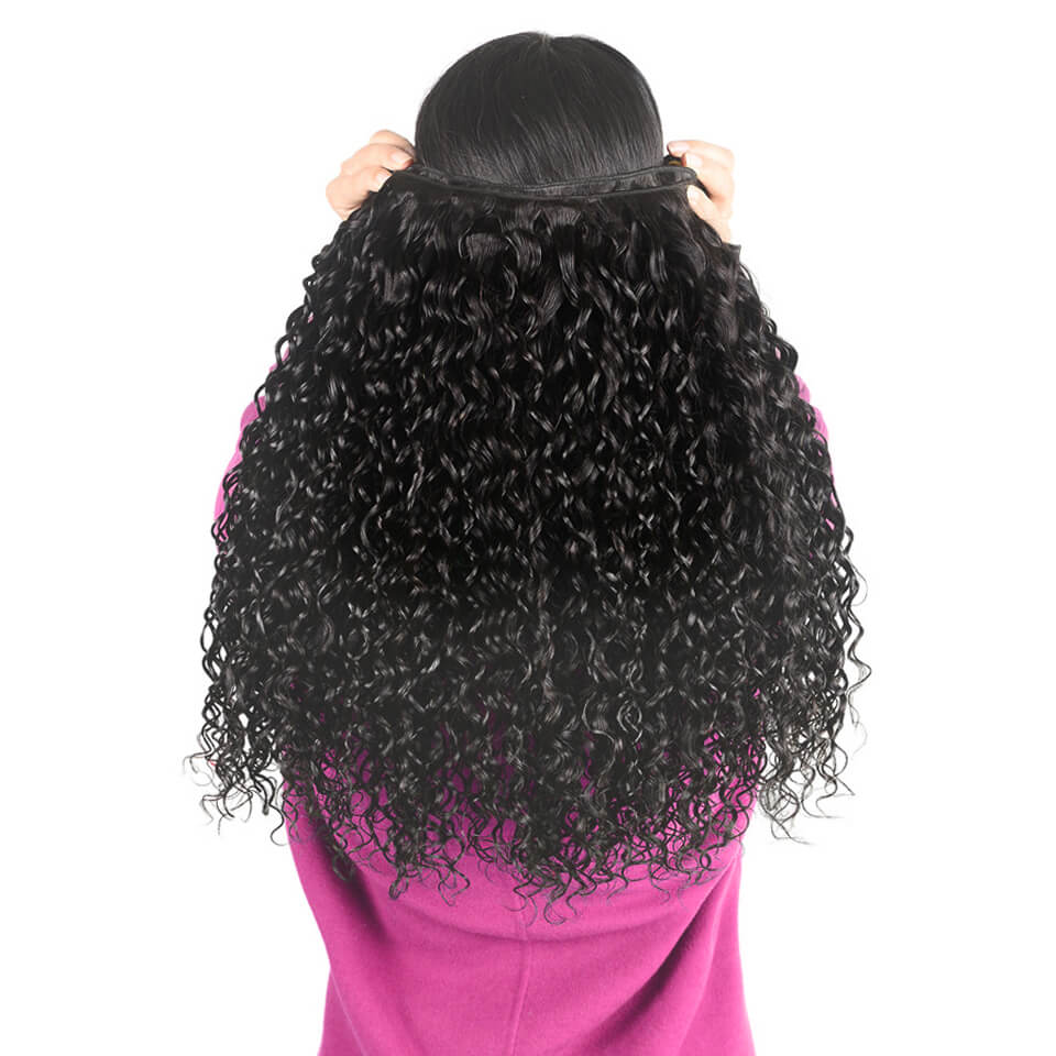 Brazilian Hair 4 Bundles Water Wave with 13*4 Frontal