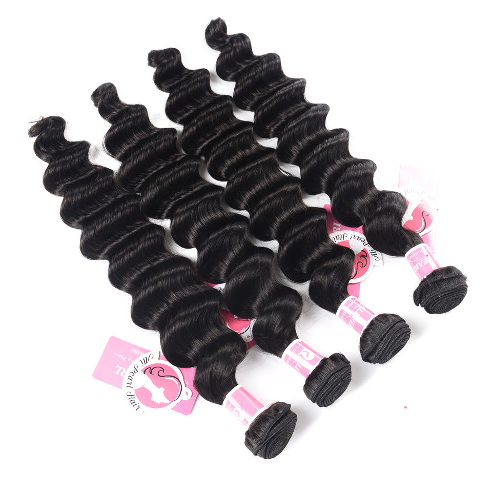Brazilian Human Hair Loose Deep Wave 4 Bundles/Lot